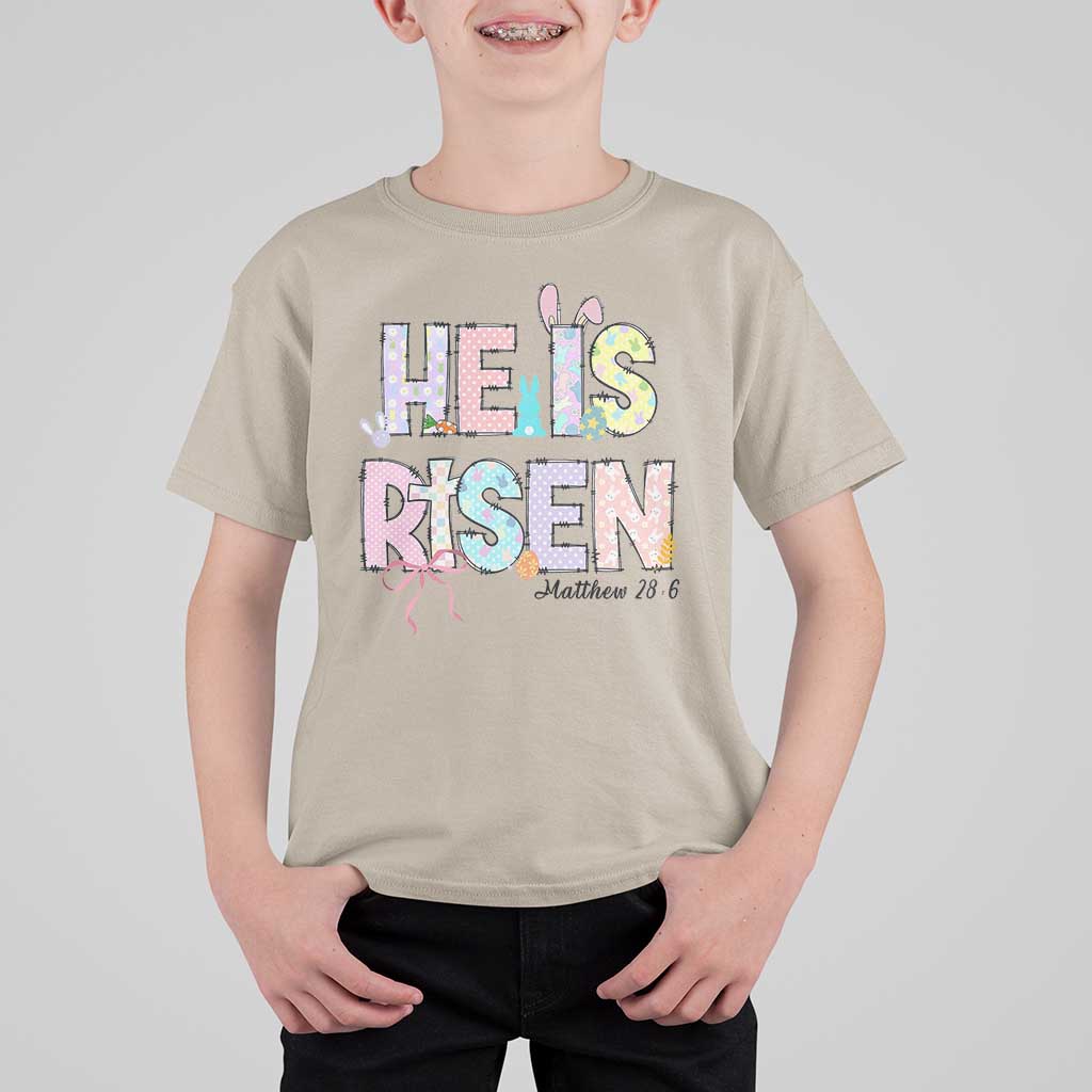 He is Risen Jesus Christian Happy Easter T Shirt For Kid