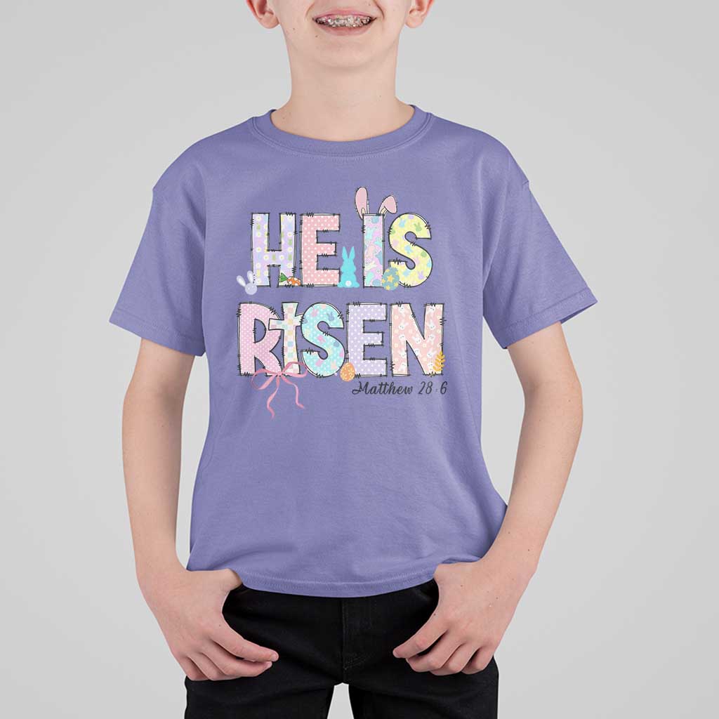 He is Risen Jesus Christian Happy Easter T Shirt For Kid