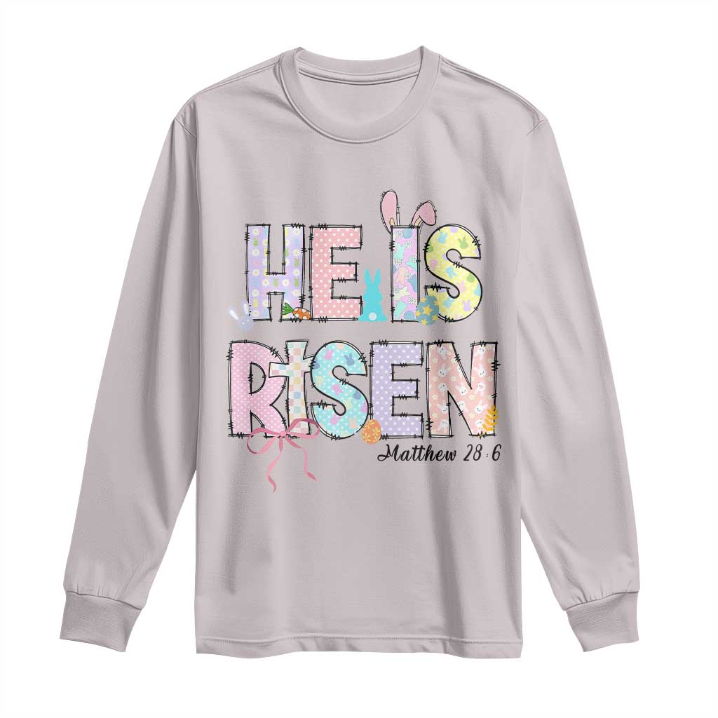 He is Risen Jesus Christian Happy Easter Long Sleeve Shirt