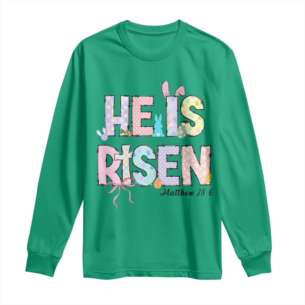 He is Risen Jesus Christian Happy Easter Long Sleeve Shirt