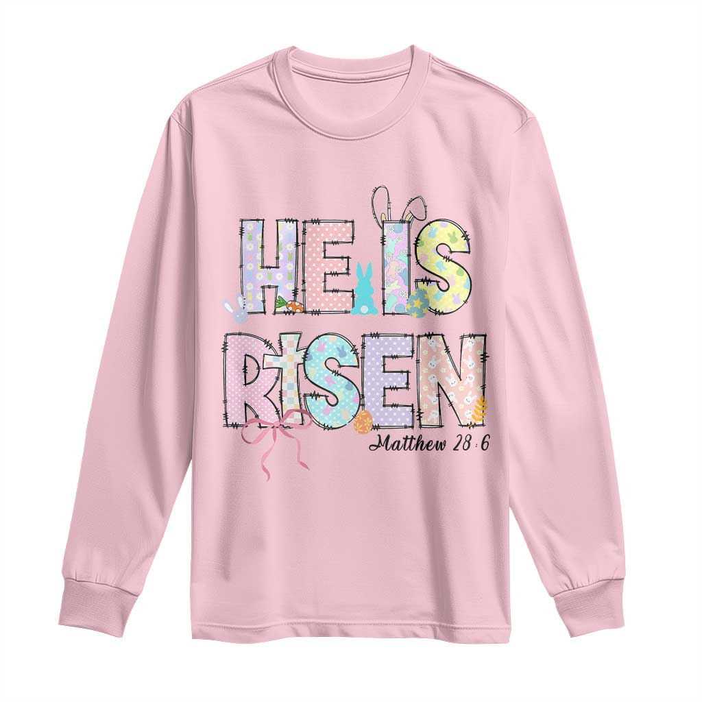 He is Risen Jesus Christian Happy Easter Long Sleeve Shirt