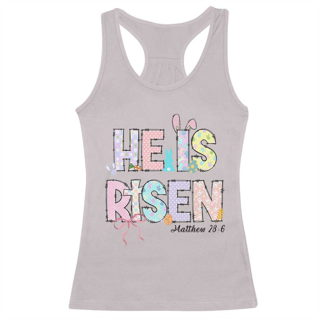 He is Risen Jesus Christian Happy Easter Racerback Tank Top
