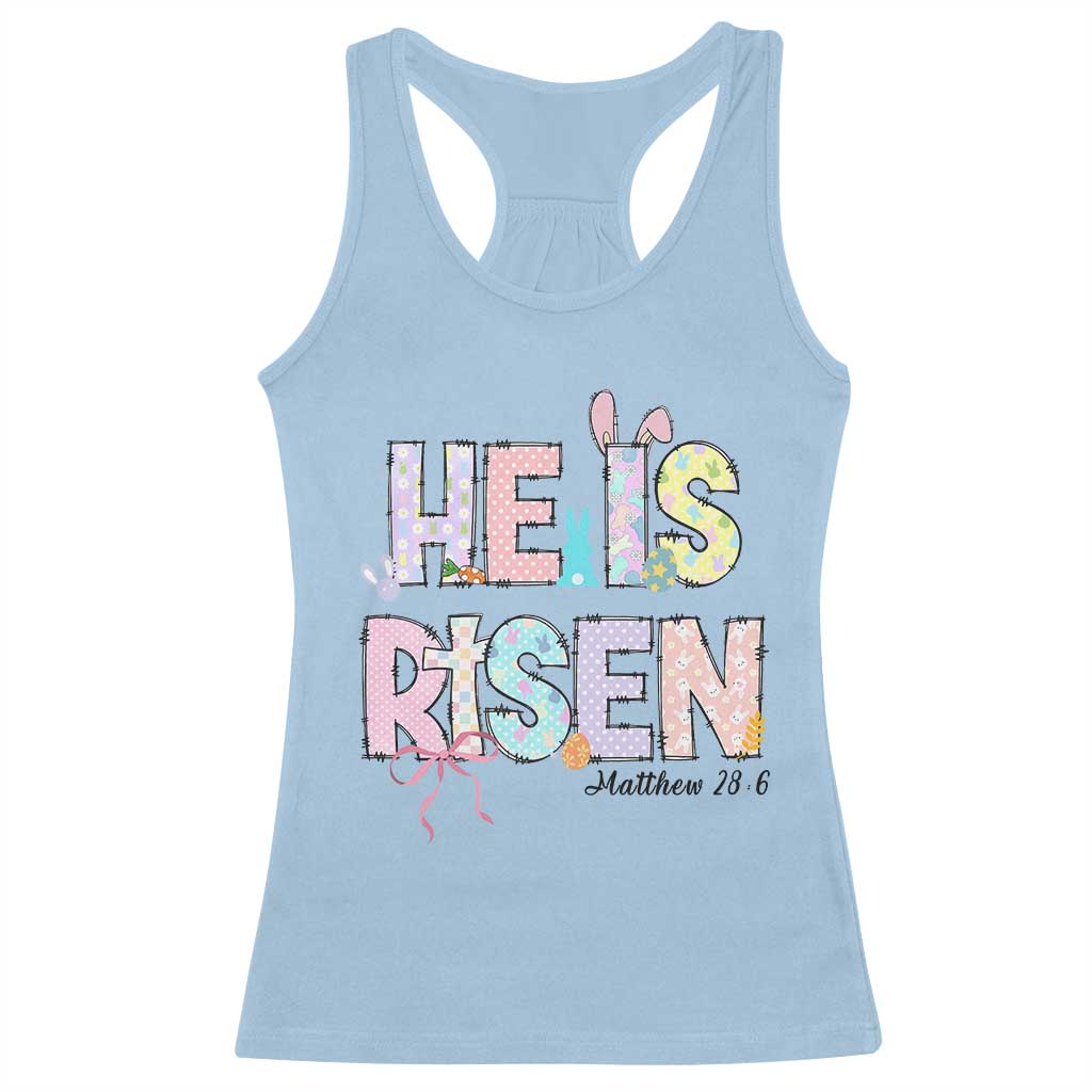 He is Risen Jesus Christian Happy Easter Racerback Tank Top