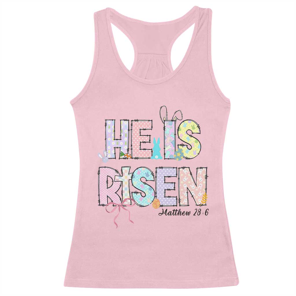He is Risen Jesus Christian Happy Easter Racerback Tank Top