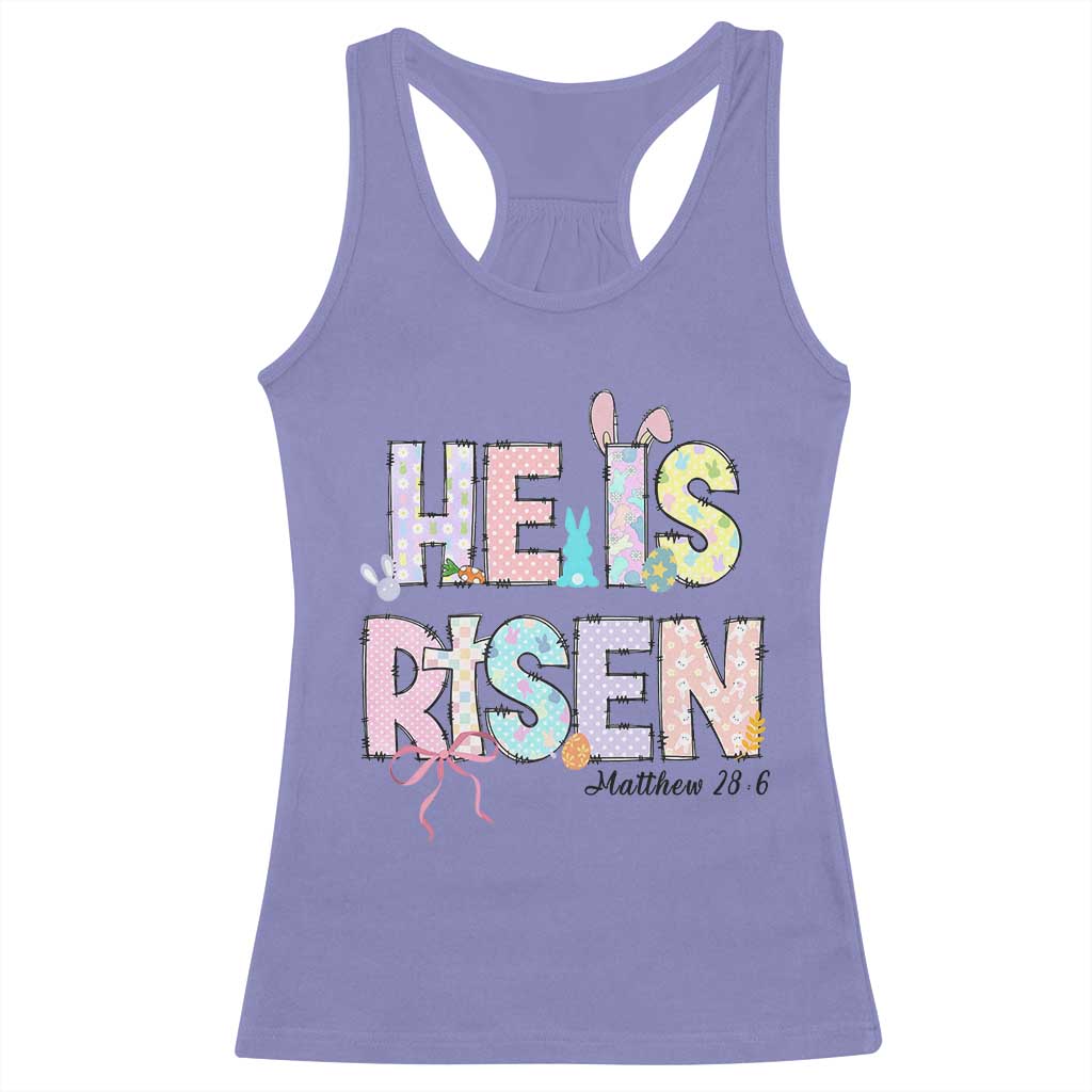 He is Risen Jesus Christian Happy Easter Racerback Tank Top
