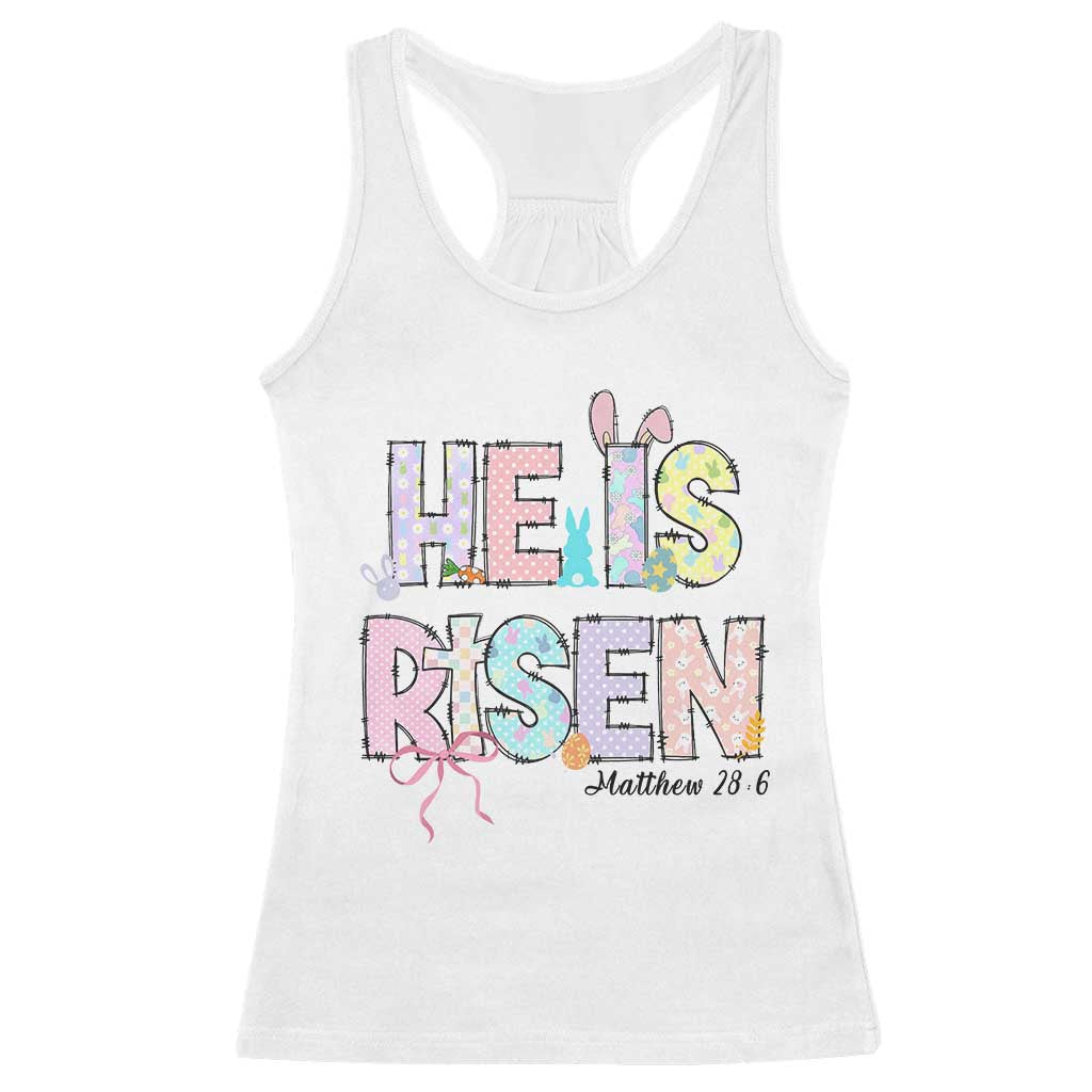 He is Risen Jesus Christian Happy Easter Racerback Tank Top