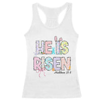 He is Risen Jesus Christian Happy Easter Racerback Tank Top