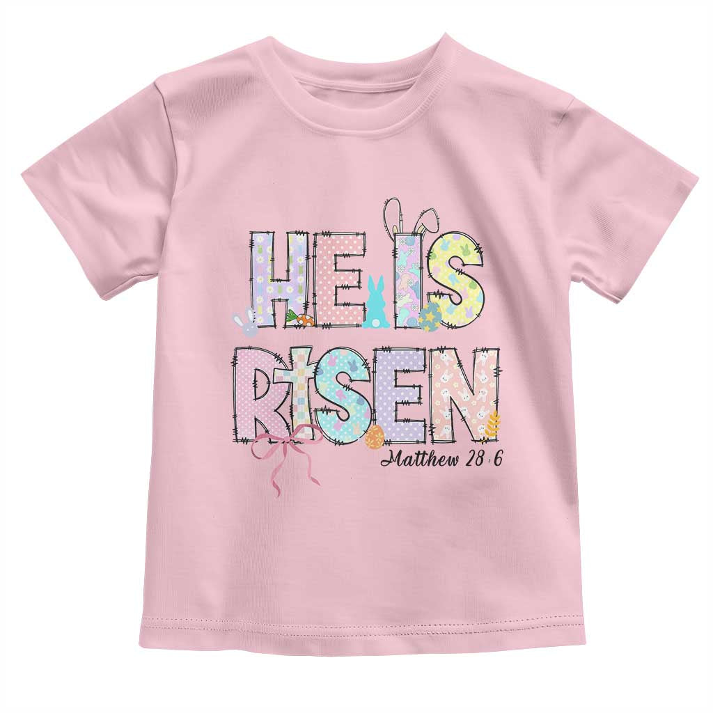 He is Risen Jesus Christian Happy Easter Toddler T Shirt