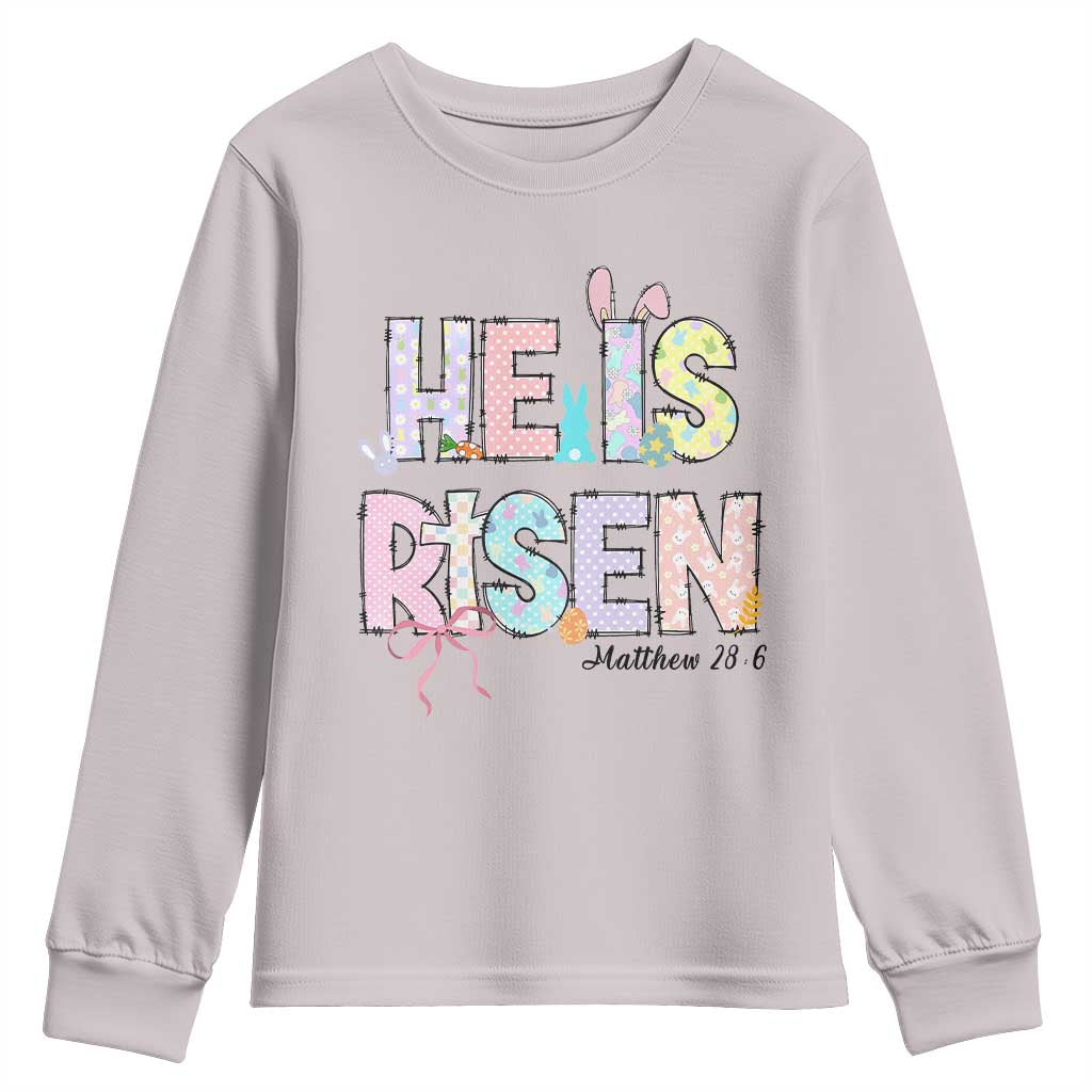 He is Risen Jesus Christian Happy Easter Youth Sweatshirt