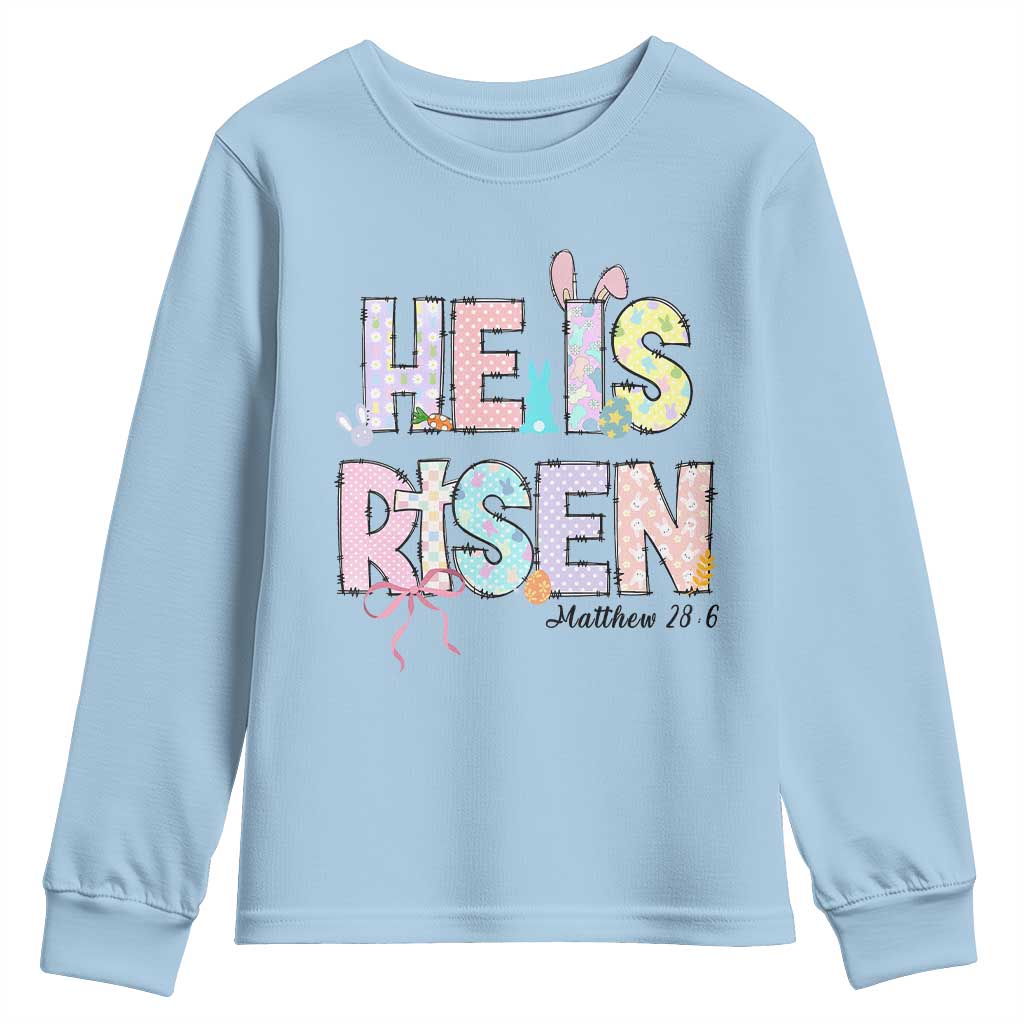 He is Risen Jesus Christian Happy Easter Youth Sweatshirt