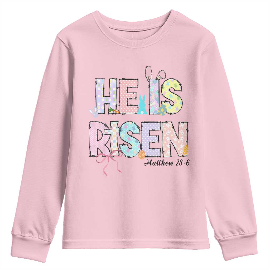 He is Risen Jesus Christian Happy Easter Youth Sweatshirt