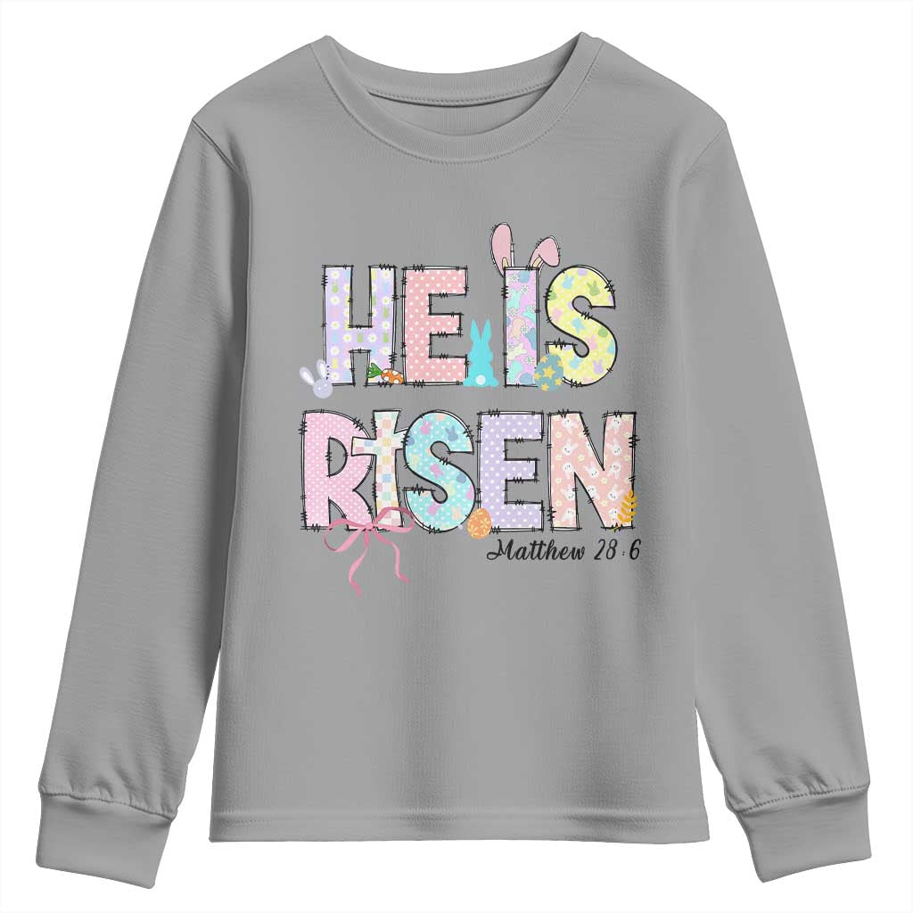 He is Risen Jesus Christian Happy Easter Youth Sweatshirt