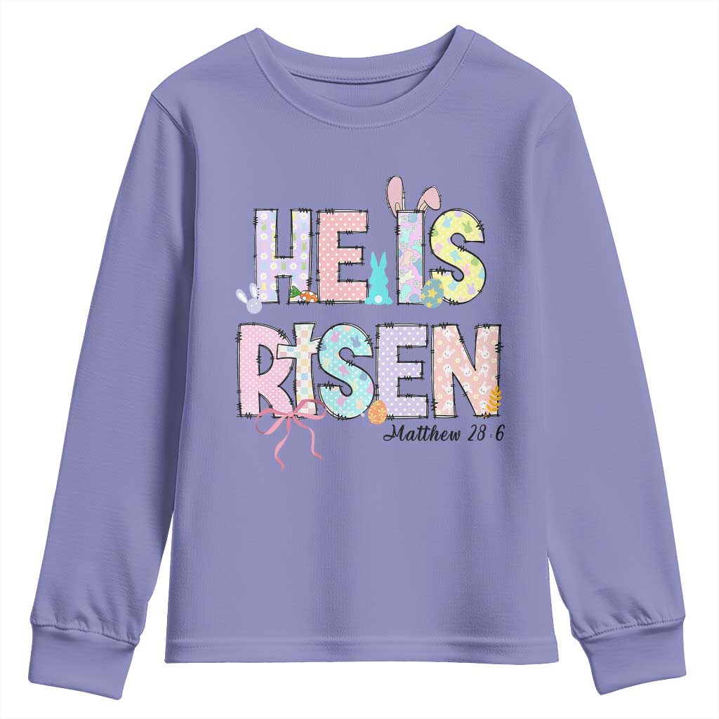 He is Risen Jesus Christian Happy Easter Youth Sweatshirt