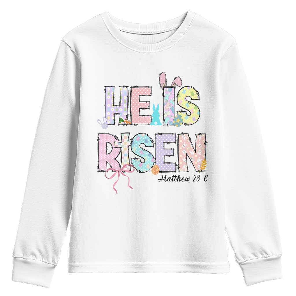 He is Risen Jesus Christian Happy Easter Youth Sweatshirt