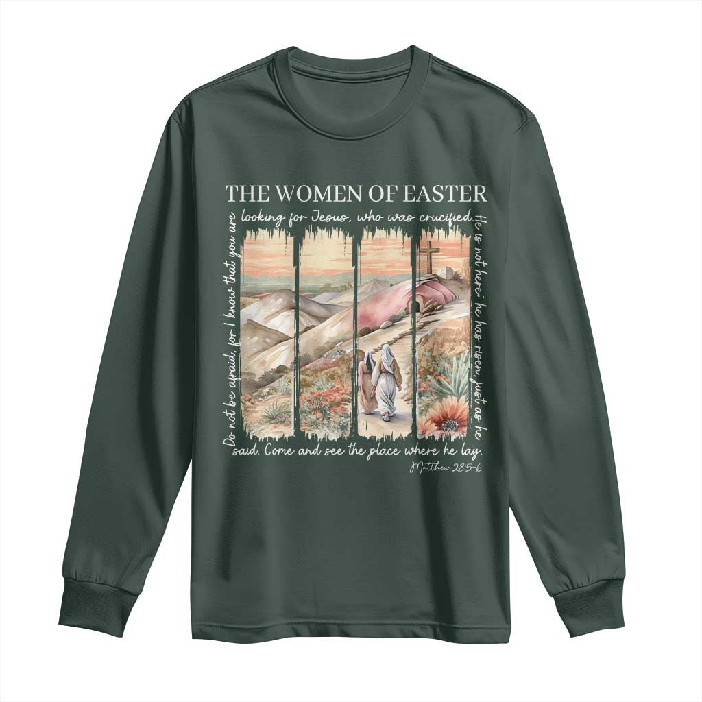 Easter Religious Long Sleeve Shirt Women of Easter He is Risen