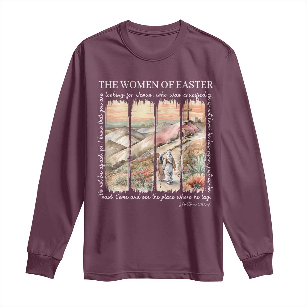 Easter Religious Long Sleeve Shirt Women of Easter He is Risen