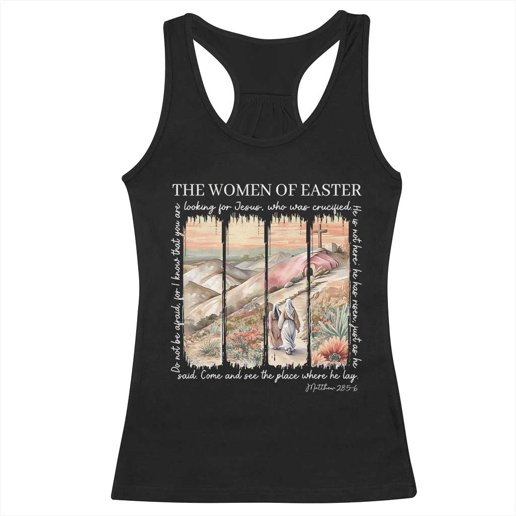Easter Religious Racerback Tank Top Women of Easter He is Risen