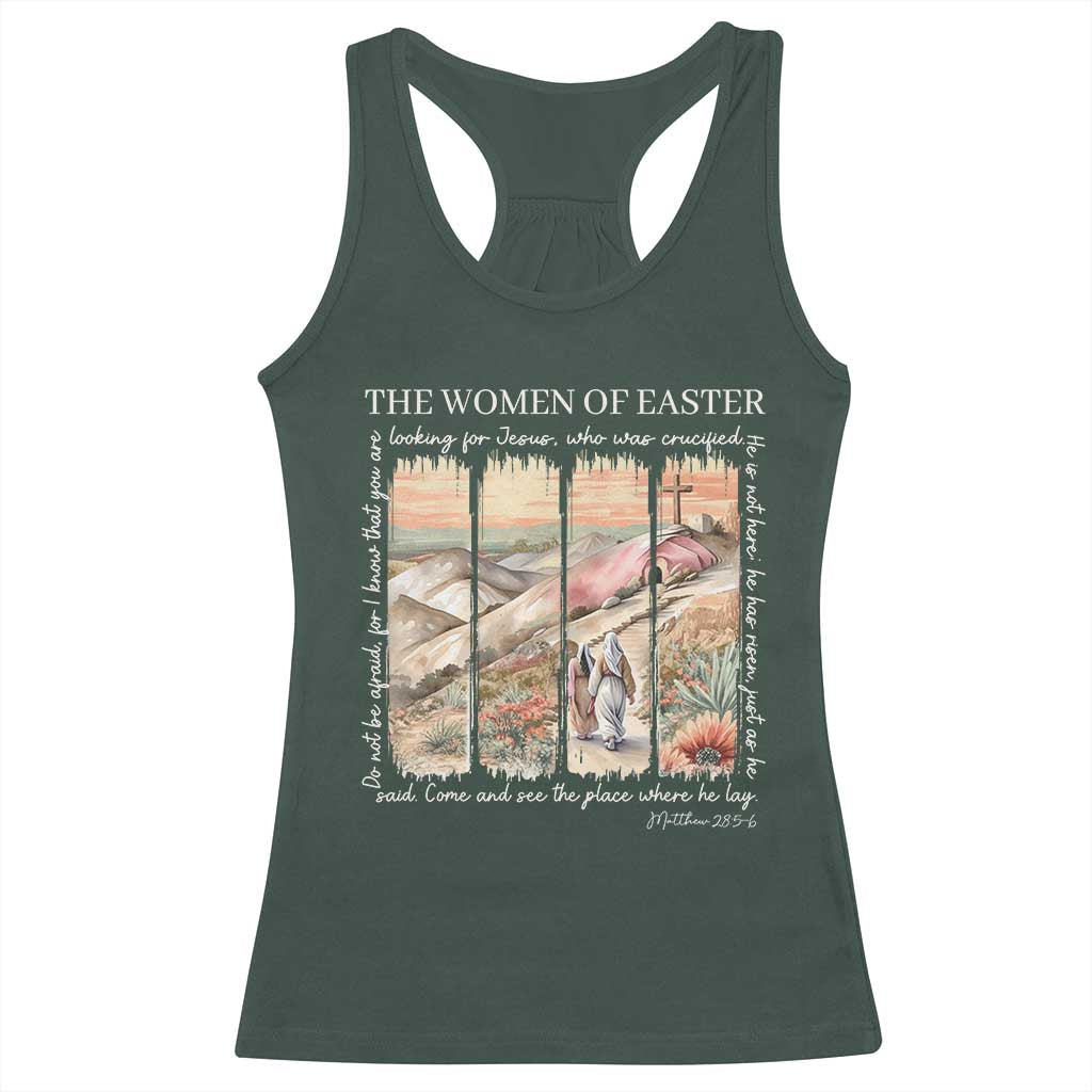 Easter Religious Racerback Tank Top Women of Easter He is Risen
