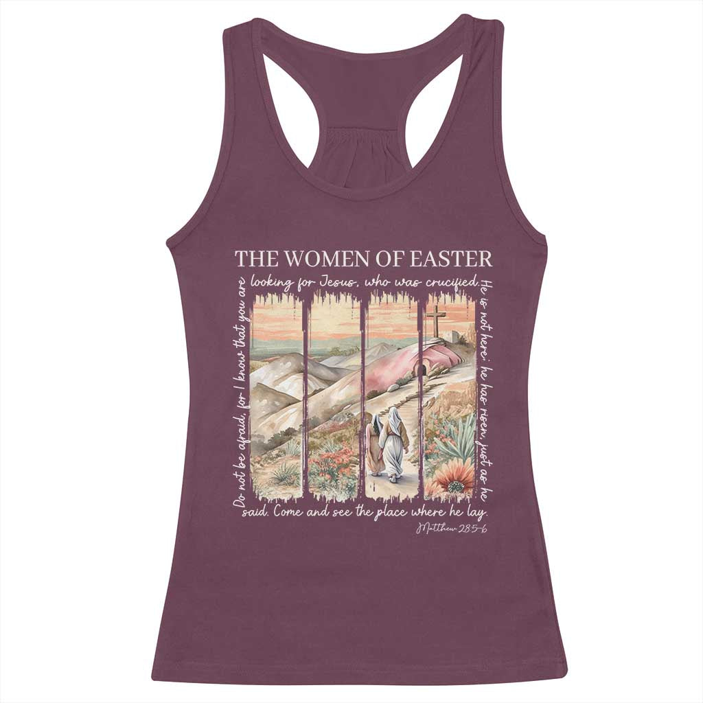 Easter Religious Racerback Tank Top Women of Easter He is Risen