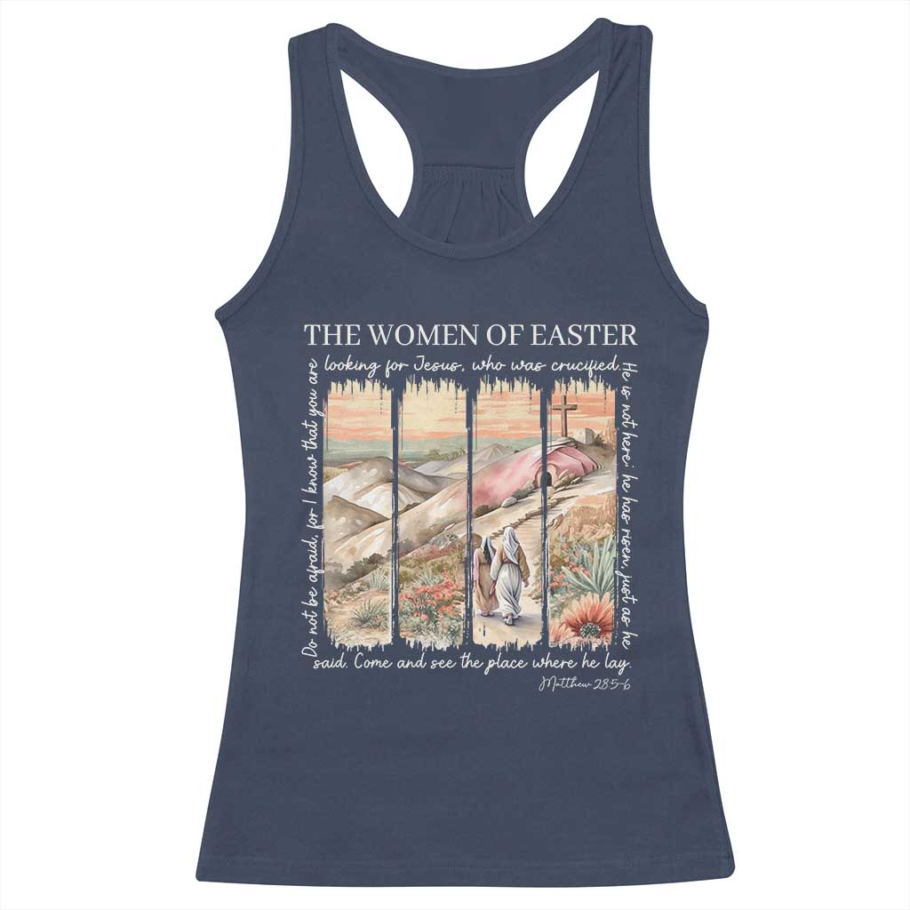 Easter Religious Racerback Tank Top Women of Easter He is Risen