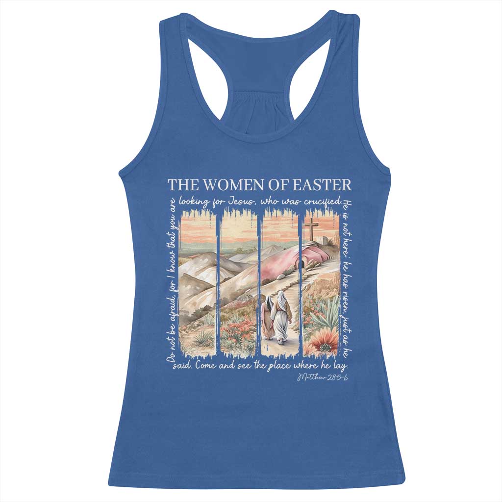Easter Religious Racerback Tank Top Women of Easter He is Risen