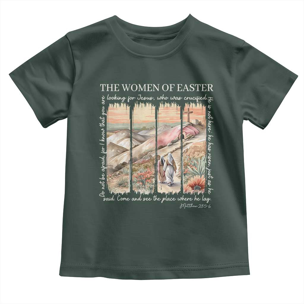 Easter Religious Toddler T Shirt Women of Easter He is Risen