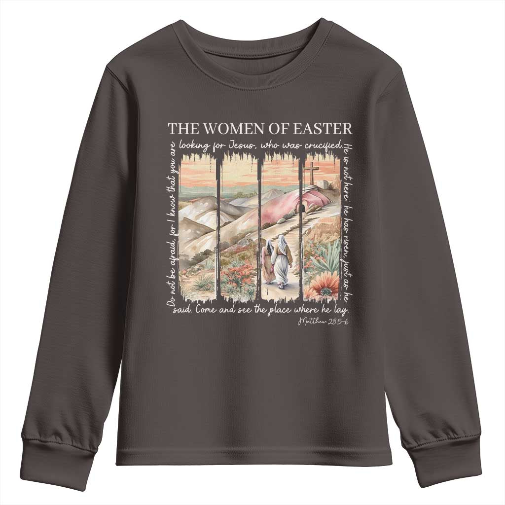 Easter Religious Youth Sweatshirt Women of Easter He is Risen