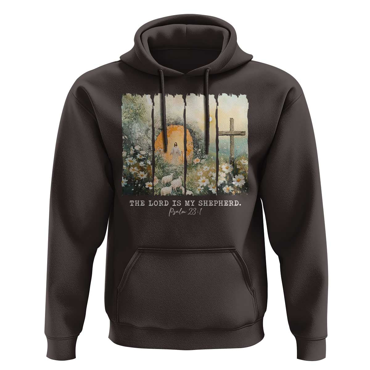Lord Is My Shepherd Hoodie Easter Religious Christian Cross Bible Verse