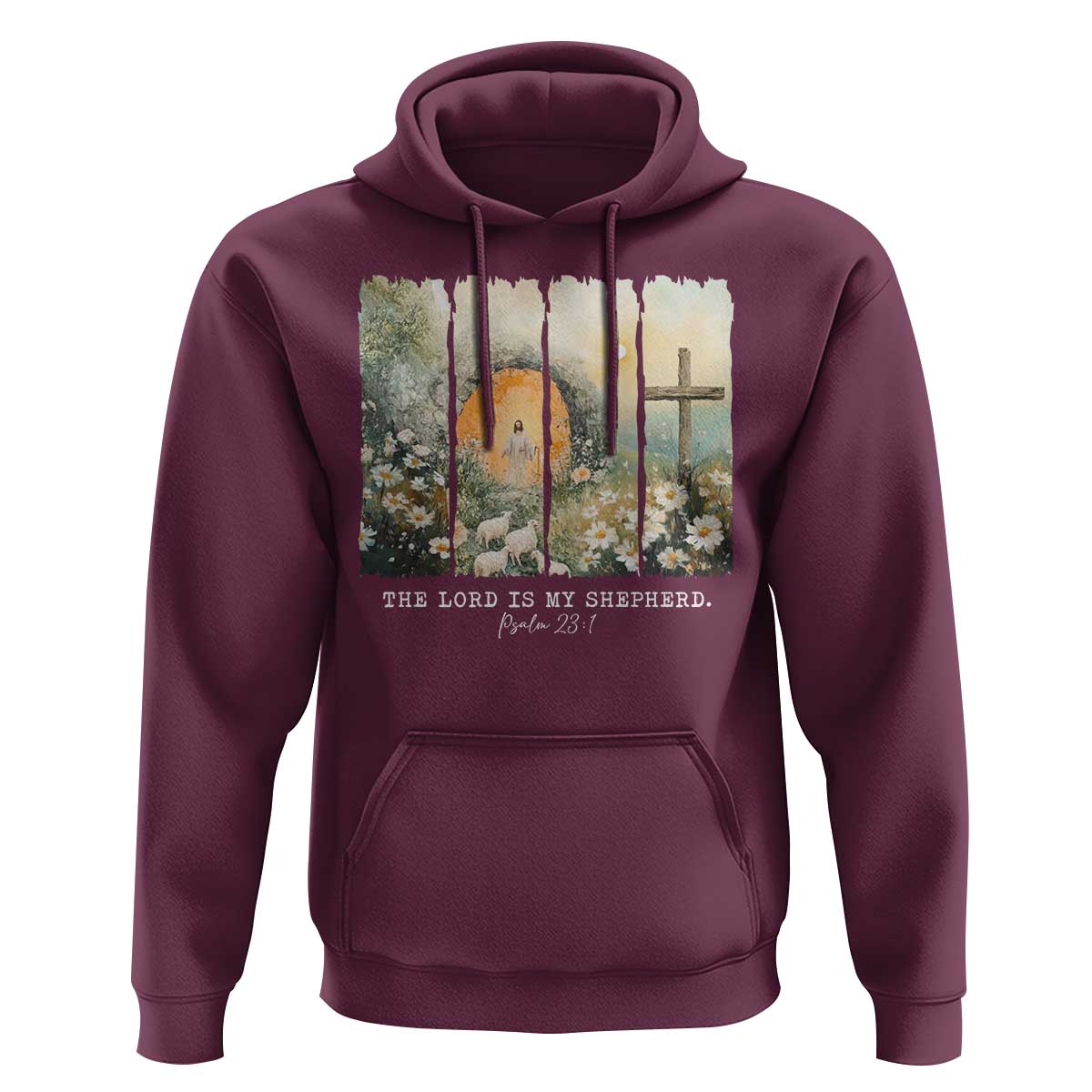 Lord Is My Shepherd Hoodie Easter Religious Christian Cross Bible Verse