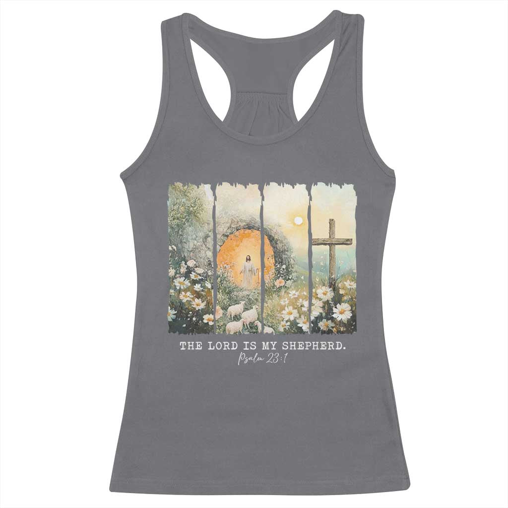 Lord Is My Shepherd Racerback Tank Top Easter Religious Christian Cross Bible Verse