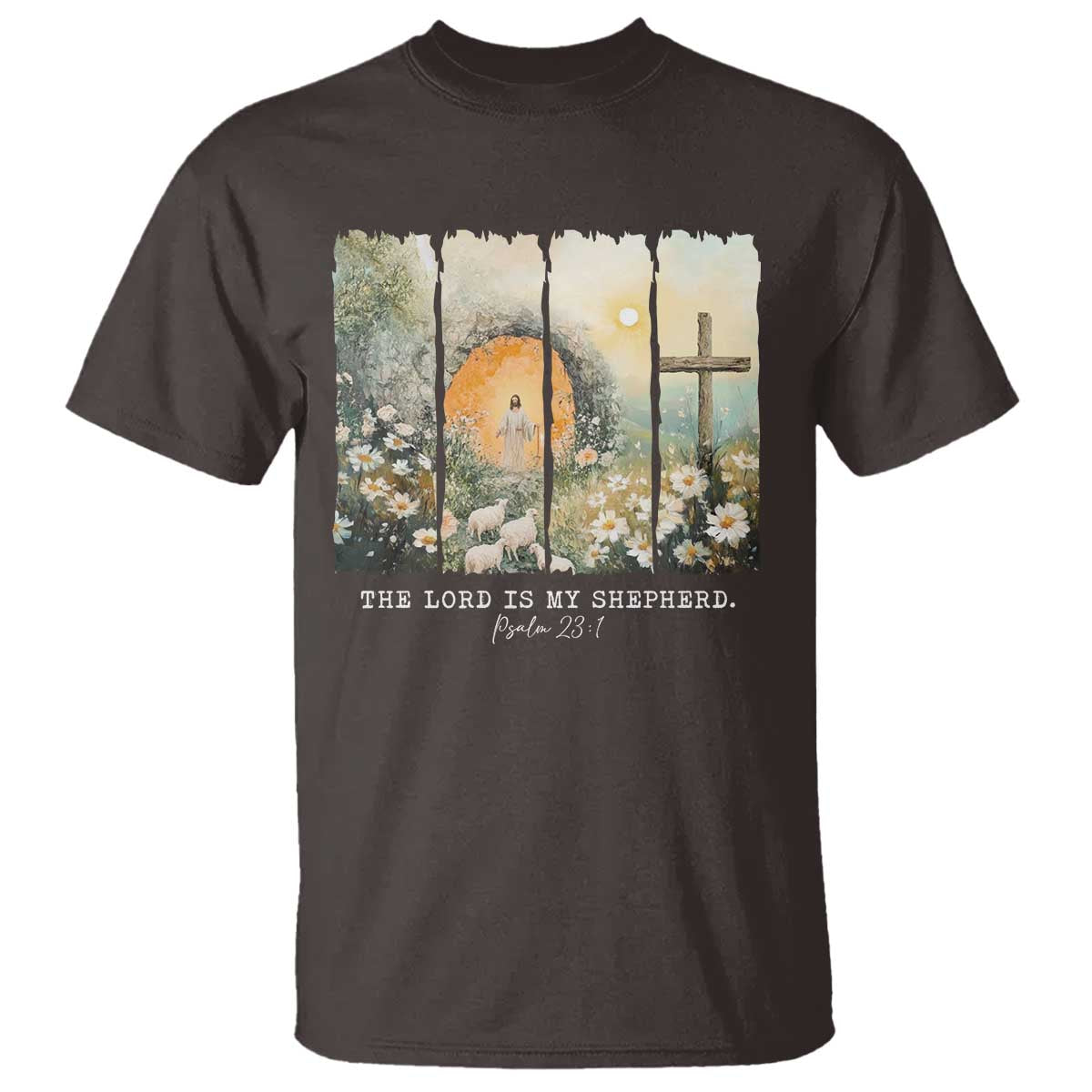 Lord Is My Shepherd T Shirt Easter Religious Christian Cross Bible Verse