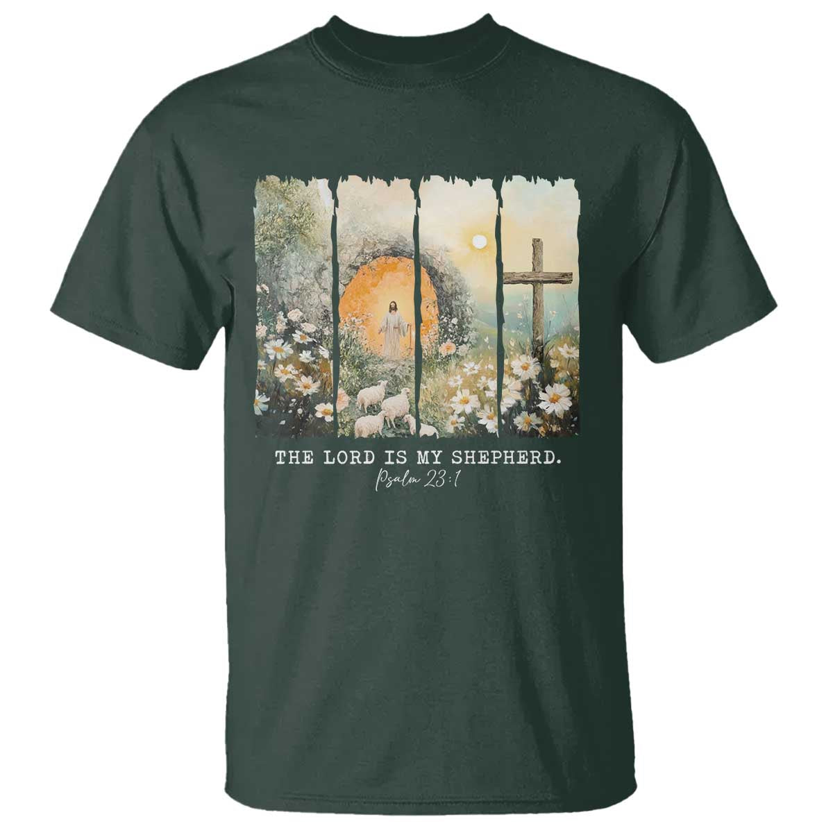Lord Is My Shepherd T Shirt Easter Religious Christian Cross Bible Verse