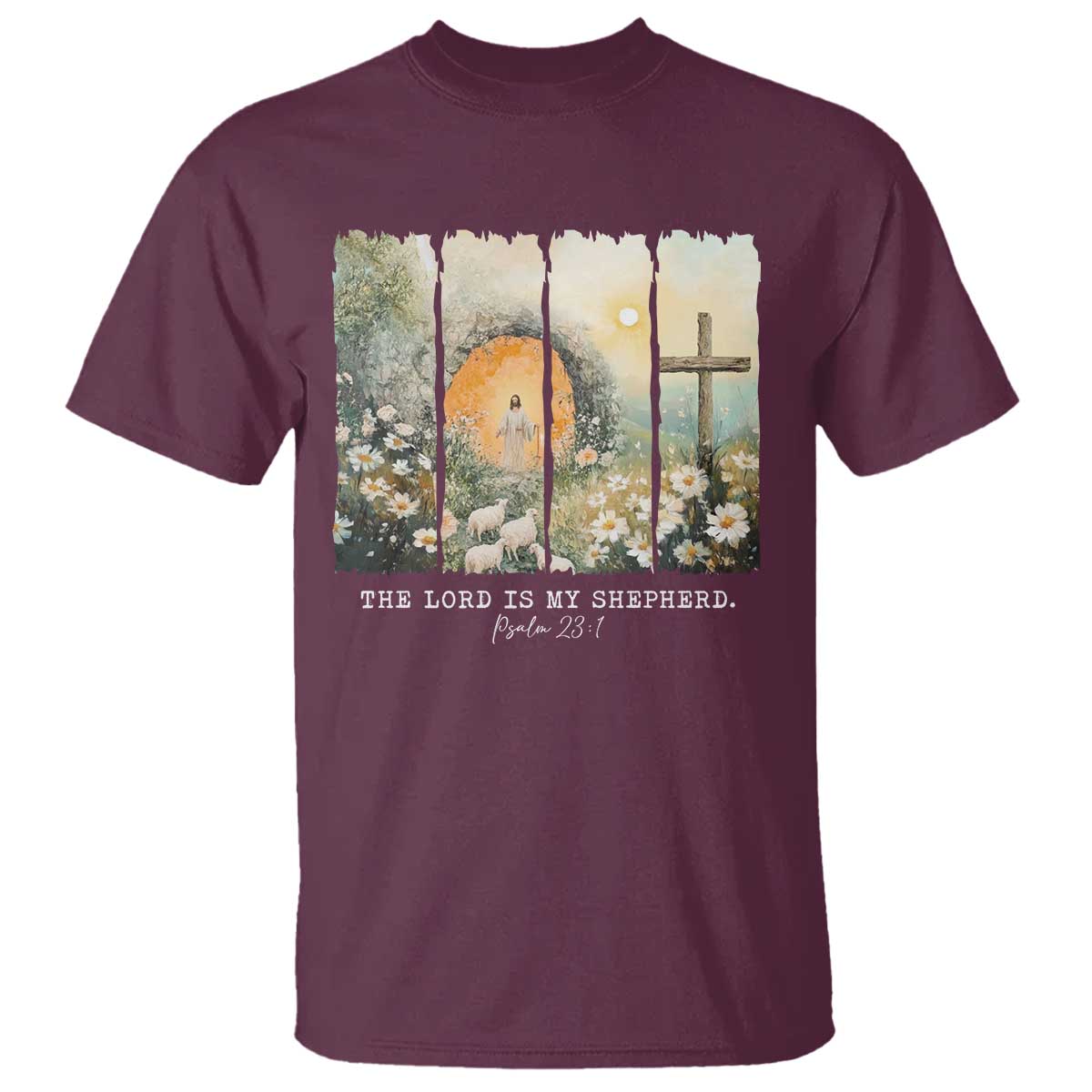 Lord Is My Shepherd T Shirt Easter Religious Christian Cross Bible Verse