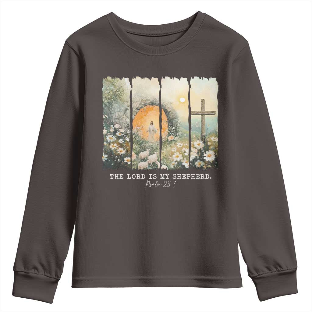 Lord Is My Shepherd Youth Sweatshirt Easter Religious Christian Cross Bible Verse