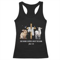 Easter Christian Racerback Tank Top Silly Rabbit Easter Is About The Lamb John 1:29