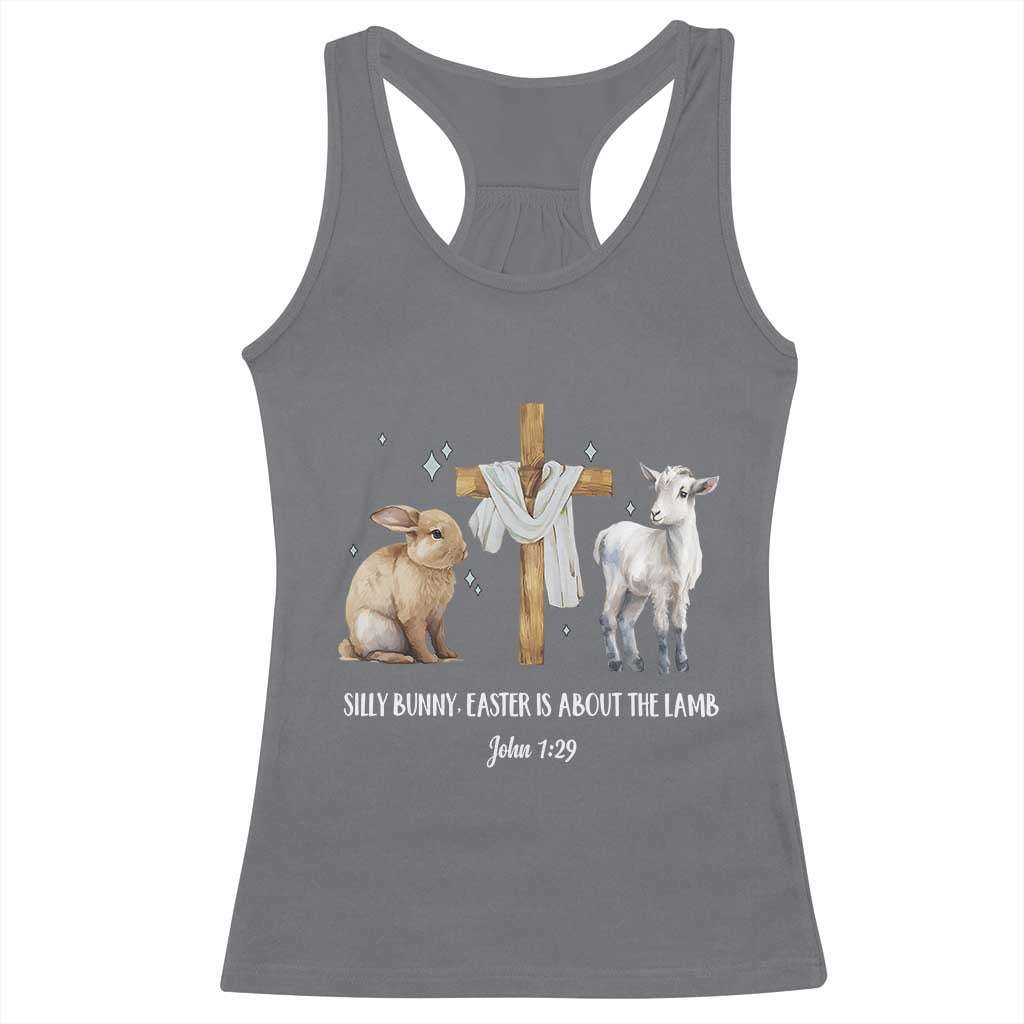 Easter Christian Racerback Tank Top Silly Rabbit Easter Is About The Lamb John 1:29