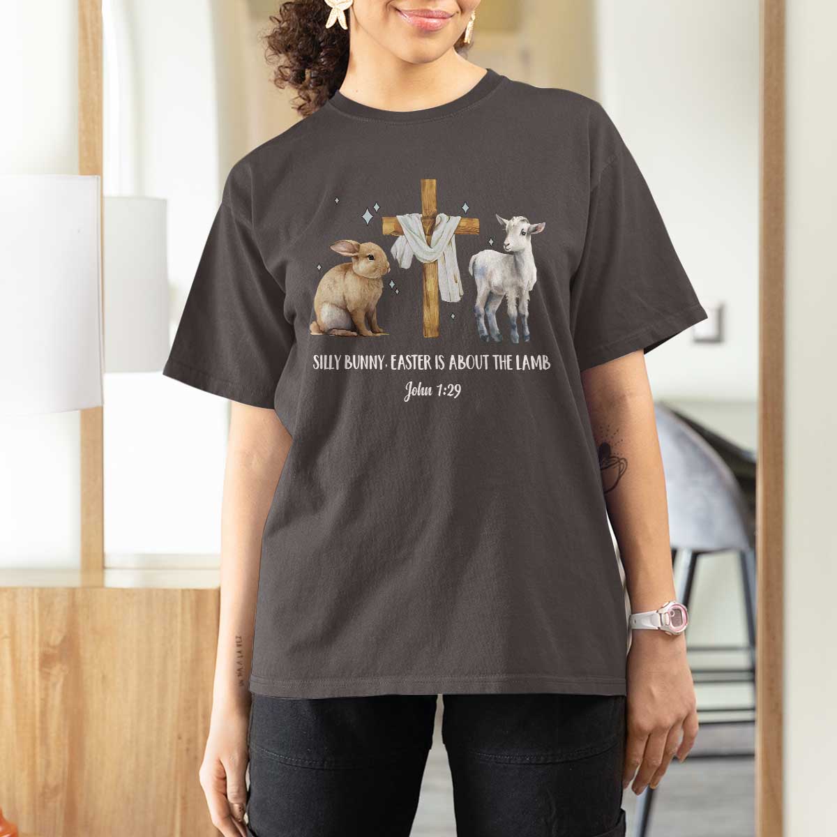Easter Christian T Shirt For Women Silly Rabbit Easter Is About The Lamb John 1:29