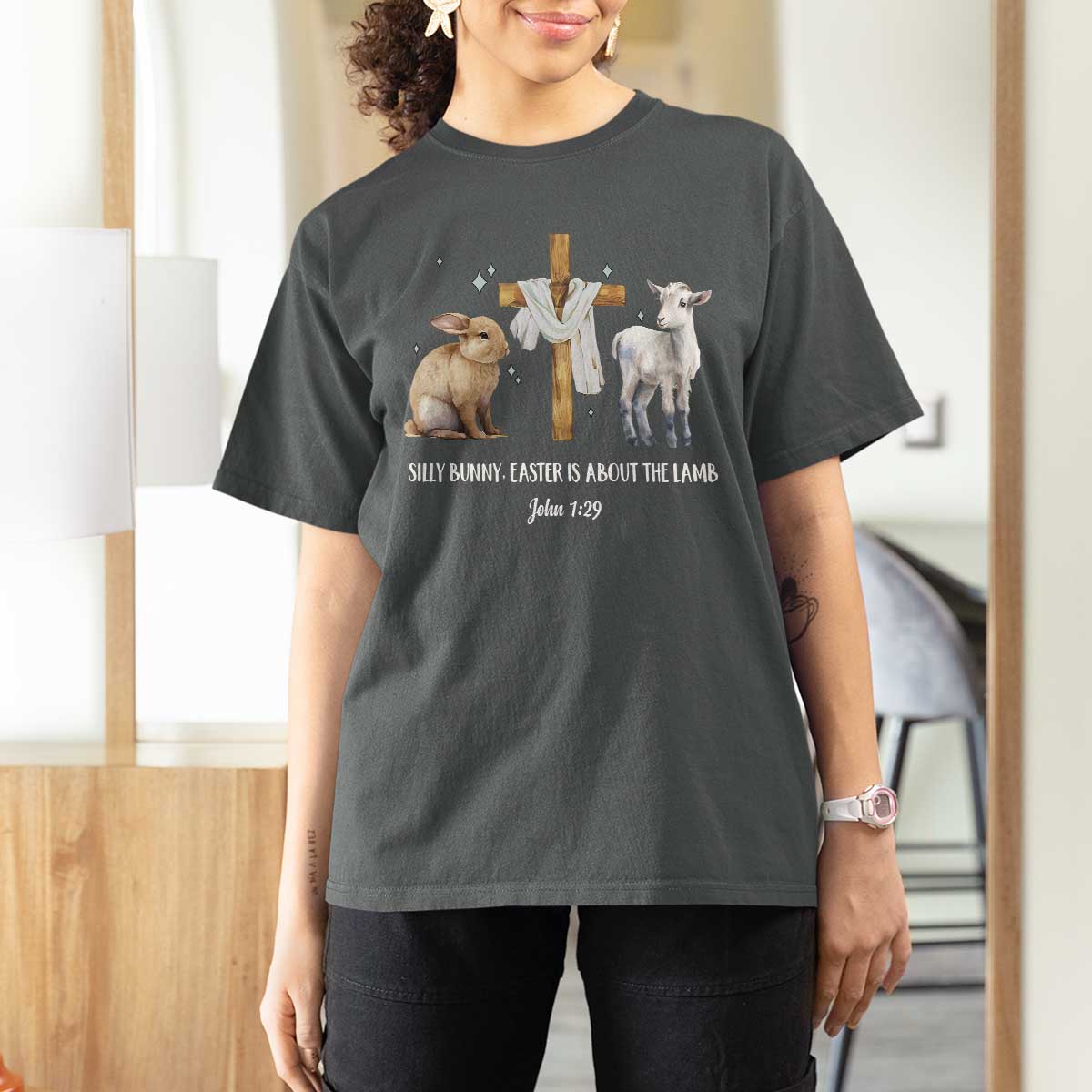 Easter Christian T Shirt For Women Silly Rabbit Easter Is About The Lamb John 1:29