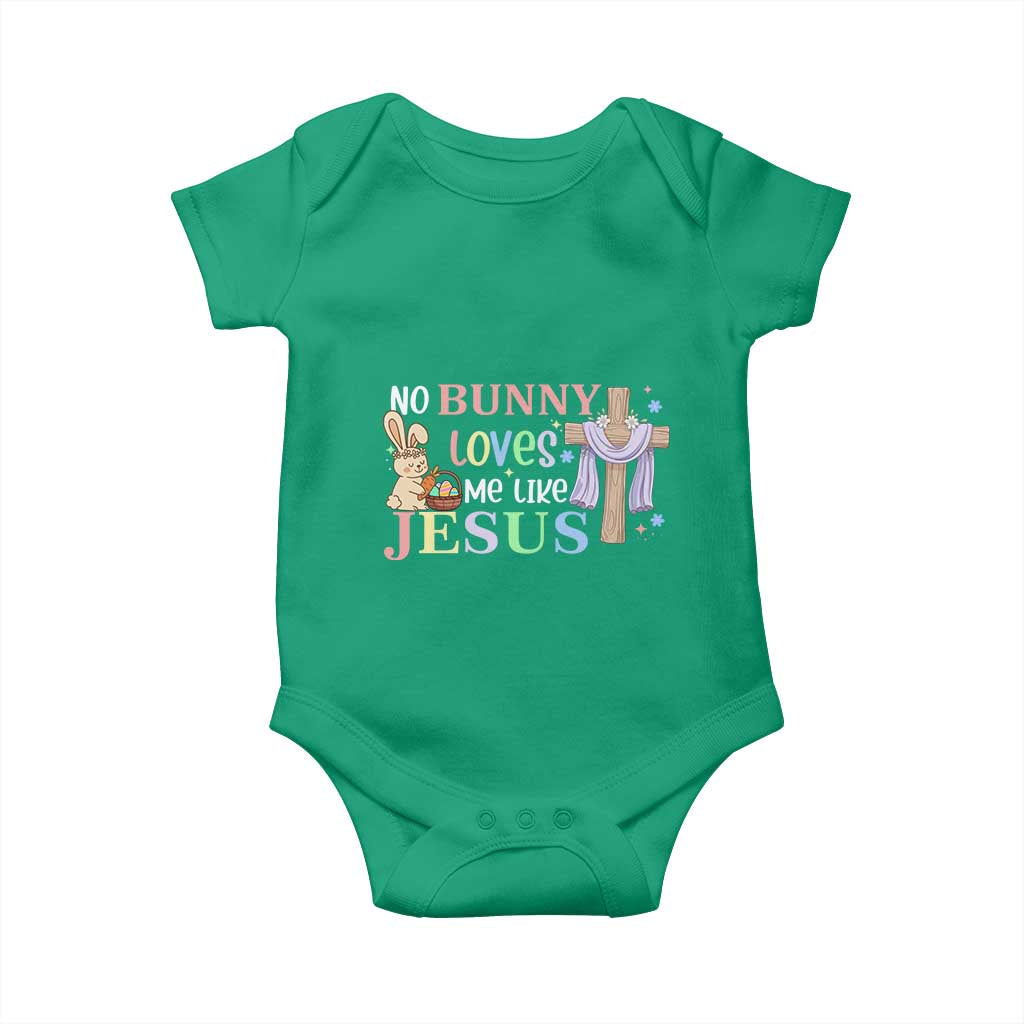 Funny Christian Easter Baby Onesie No Bunny Loves Me Like Jesus - Wonder Print Shop