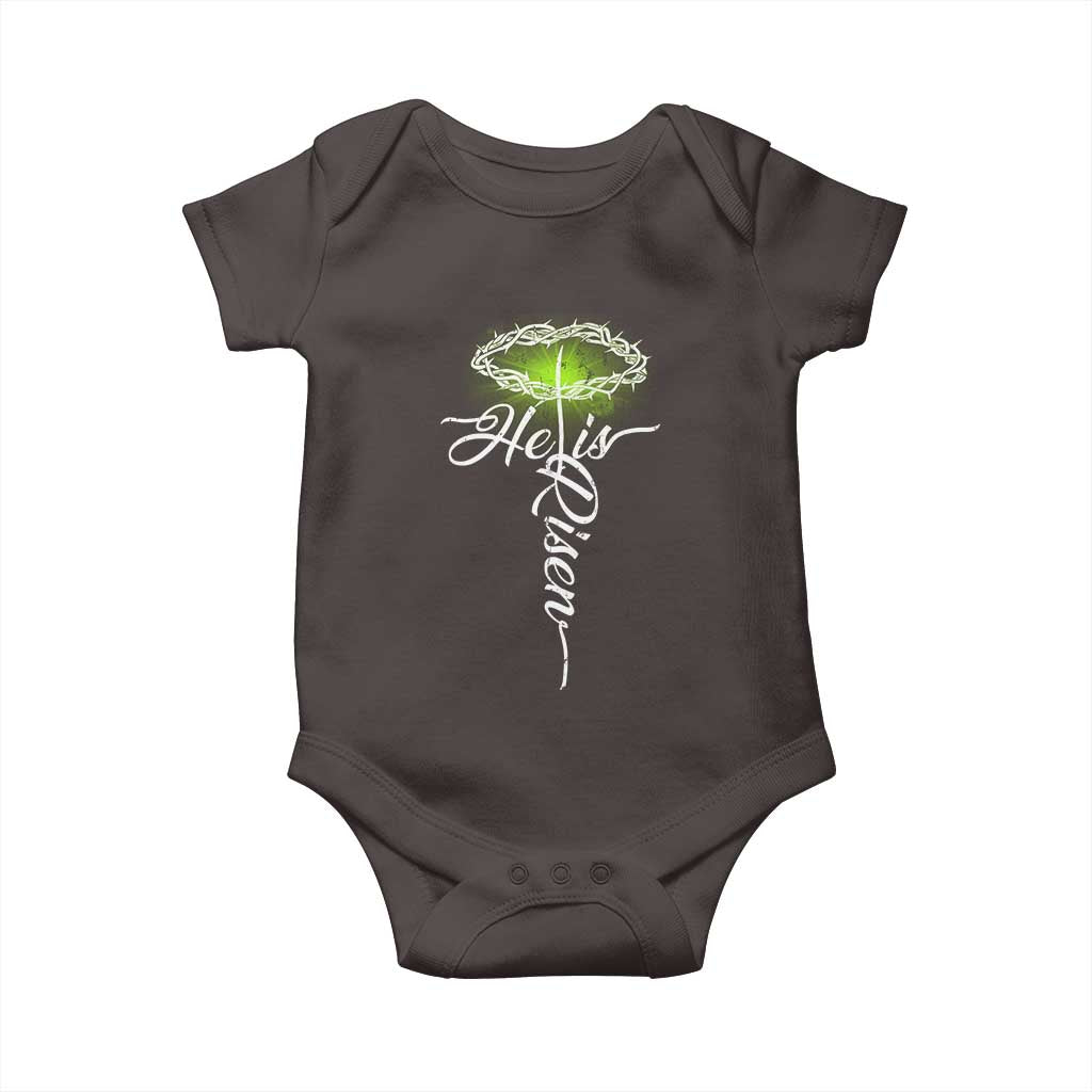 He Is Risen Baby Onesie Cross Jesus Religious Easter