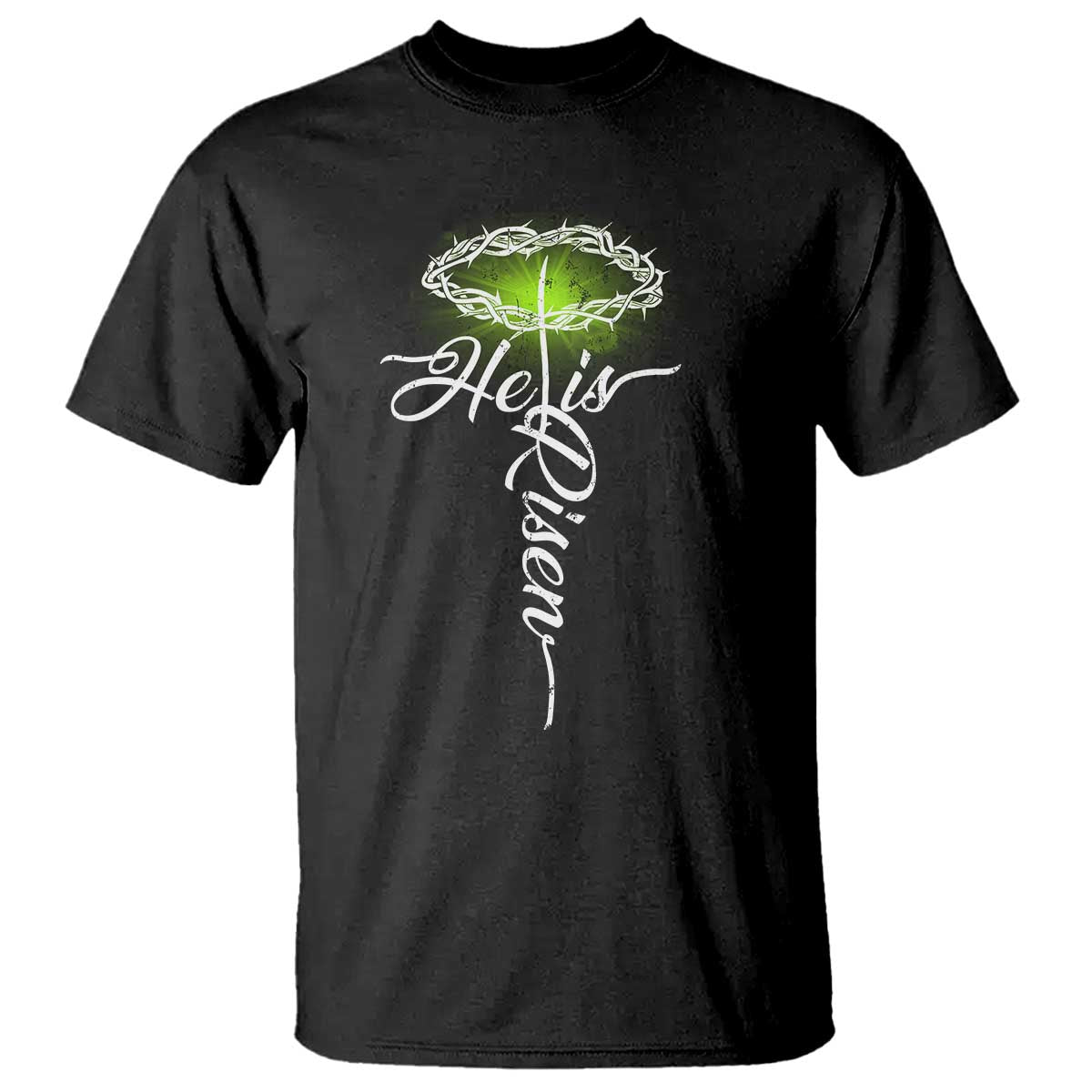 He Is Risen T Shirt Cross Jesus Religious Easter