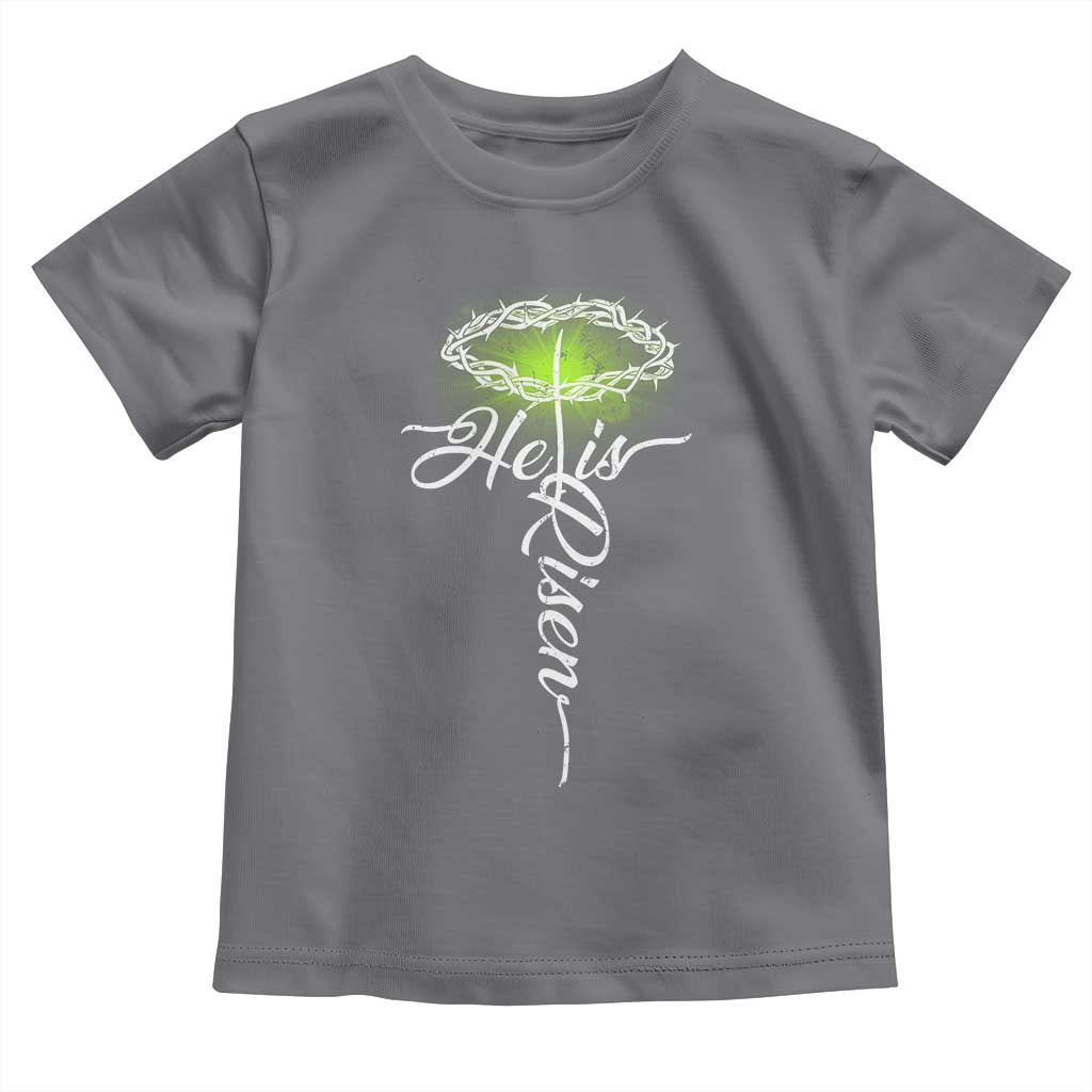 He Is Risen Toddler T Shirt Cross Jesus Religious Easter
