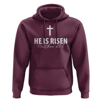 He Is Risen Hoodie Cross Christian Minimal Religious Easter Day