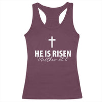 He Is Risen Racerback Tank Top Cross Christian Minimal Religious Easter Day