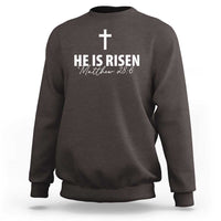 He Is Risen Sweatshirt Cross Christian Minimal Religious Easter Day