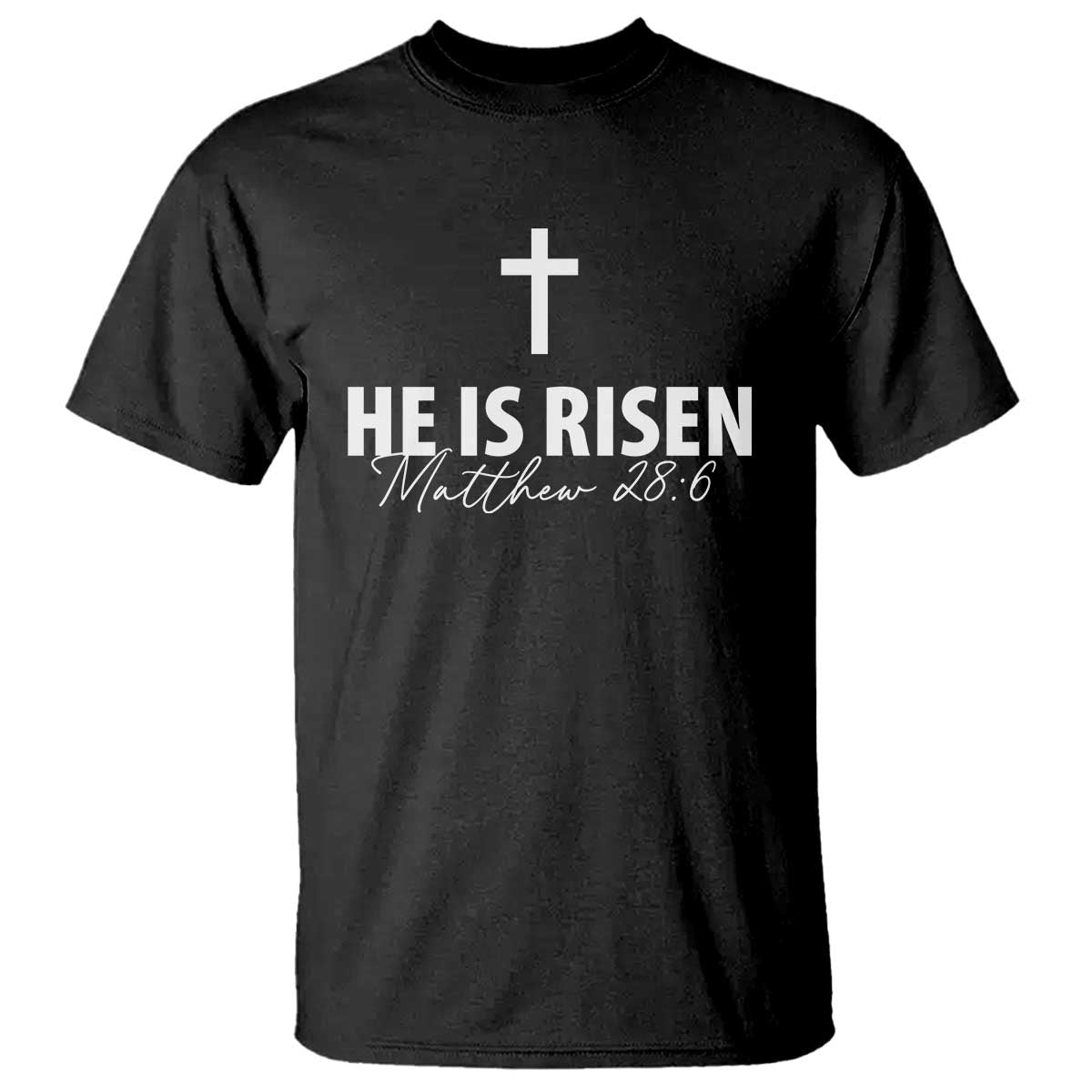 He Is Risen T Shirt Cross Christian Minimal Religious Easter Day