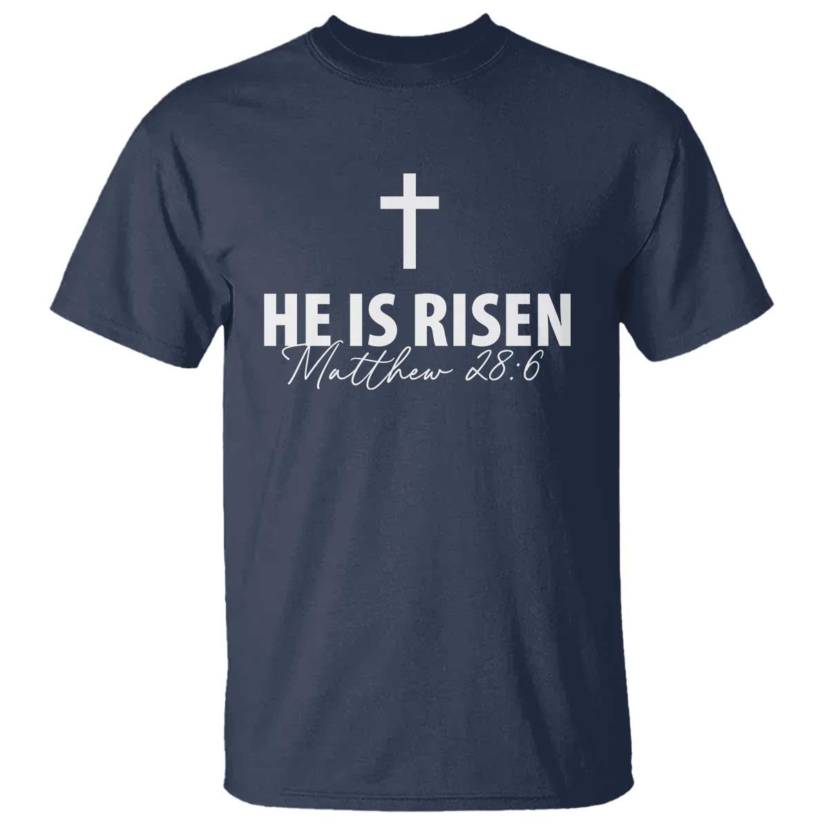 He Is Risen T Shirt Cross Christian Minimal Religious Easter Day