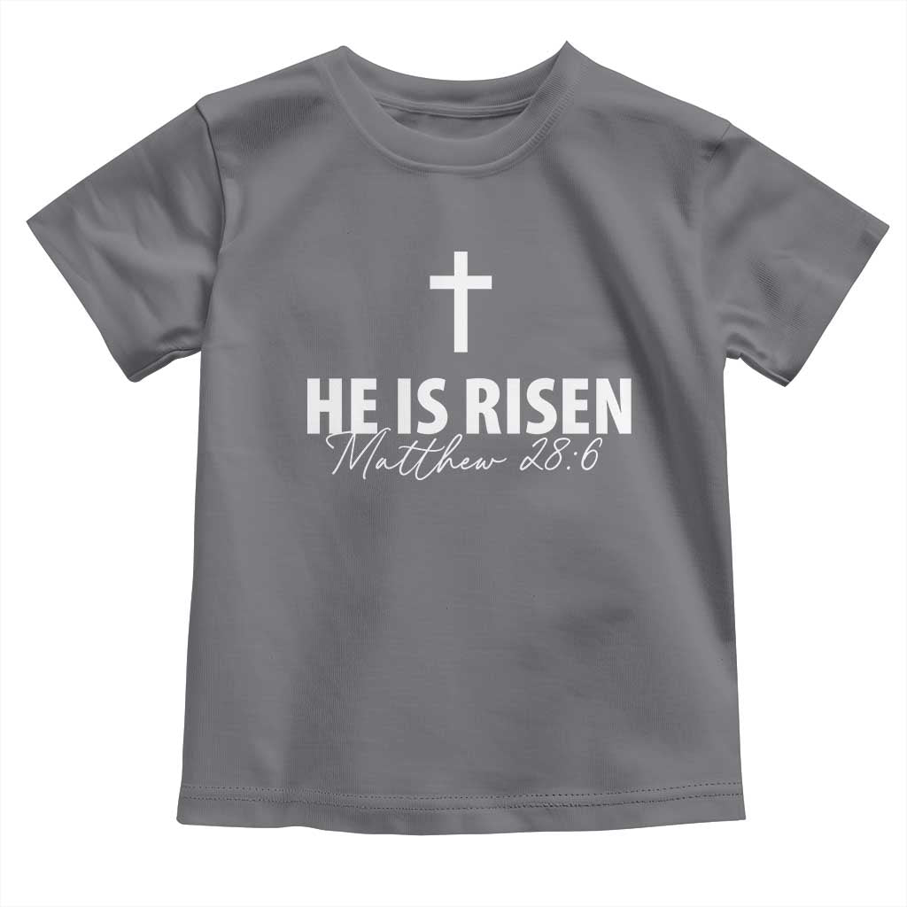 He Is Risen Toddler T Shirt Cross Christian Minimal Religious Easter Day