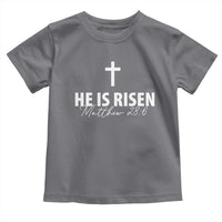 He Is Risen Toddler T Shirt Cross Christian Minimal Religious Easter Day