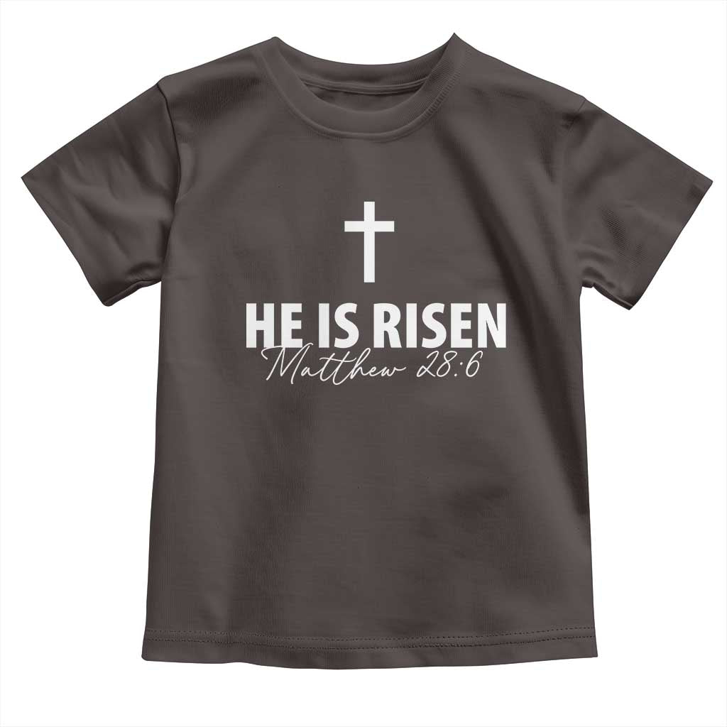 He Is Risen Toddler T Shirt Cross Christian Minimal Religious Easter Day